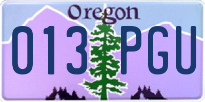 OR license plate 013PGU