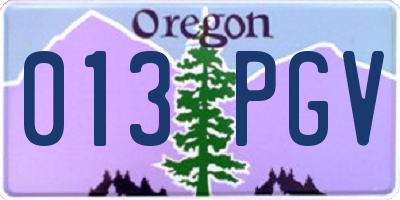 OR license plate 013PGV