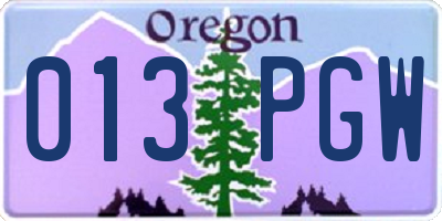 OR license plate 013PGW