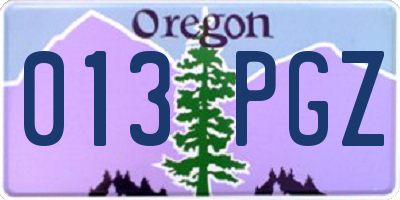 OR license plate 013PGZ