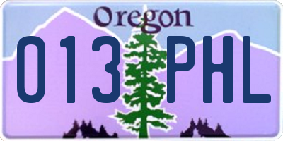 OR license plate 013PHL