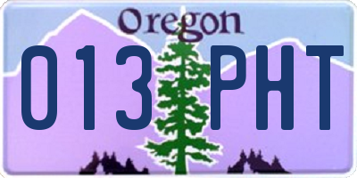 OR license plate 013PHT