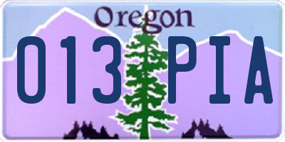 OR license plate 013PIA
