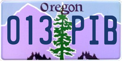OR license plate 013PIB