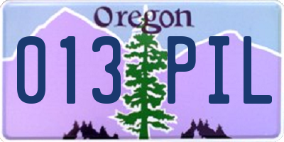 OR license plate 013PIL