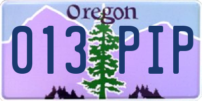 OR license plate 013PIP