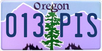 OR license plate 013PIS