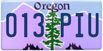 OR license plate 013PIU