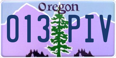 OR license plate 013PIV