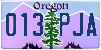 OR license plate 013PJA