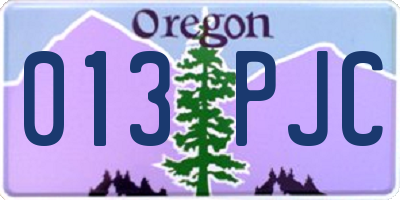 OR license plate 013PJC