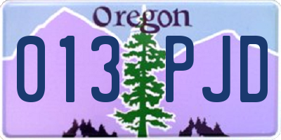 OR license plate 013PJD