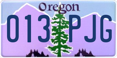 OR license plate 013PJG
