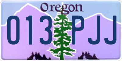 OR license plate 013PJJ