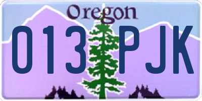 OR license plate 013PJK