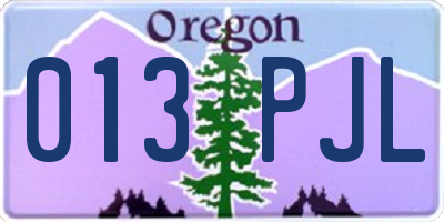 OR license plate 013PJL