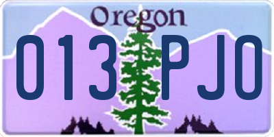 OR license plate 013PJO