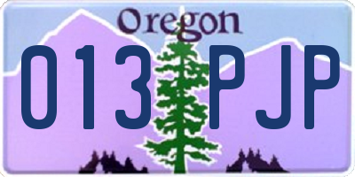 OR license plate 013PJP