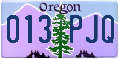 OR license plate 013PJQ