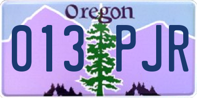 OR license plate 013PJR