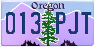 OR license plate 013PJT