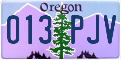 OR license plate 013PJV