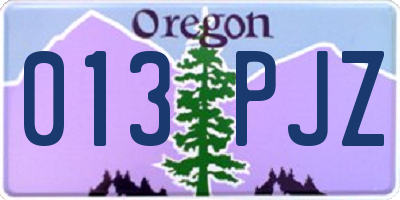 OR license plate 013PJZ