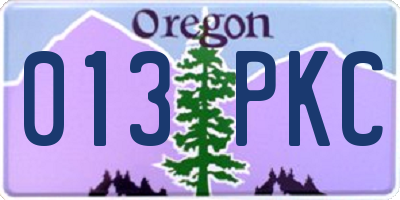 OR license plate 013PKC