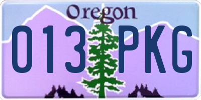 OR license plate 013PKG