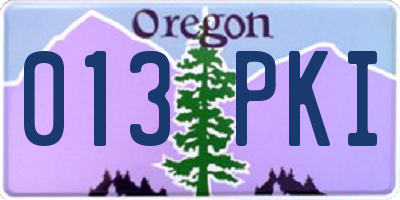 OR license plate 013PKI