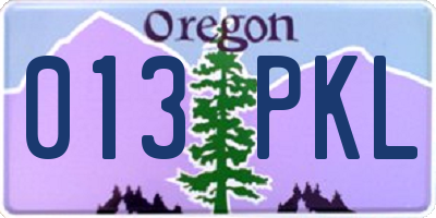 OR license plate 013PKL