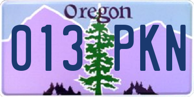 OR license plate 013PKN