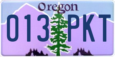 OR license plate 013PKT