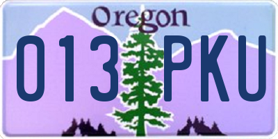 OR license plate 013PKU