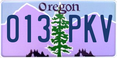 OR license plate 013PKV
