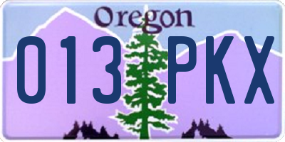 OR license plate 013PKX