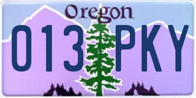 OR license plate 013PKY