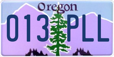 OR license plate 013PLL