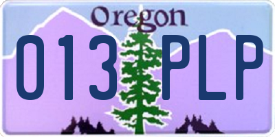 OR license plate 013PLP