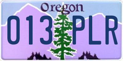 OR license plate 013PLR