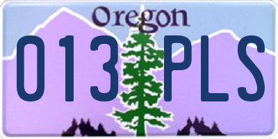 OR license plate 013PLS