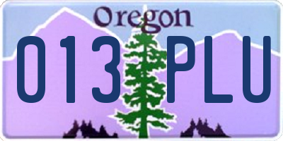 OR license plate 013PLU