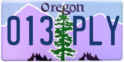 OR license plate 013PLY