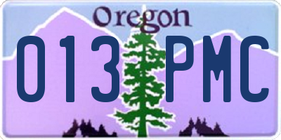 OR license plate 013PMC
