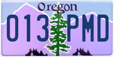 OR license plate 013PMD