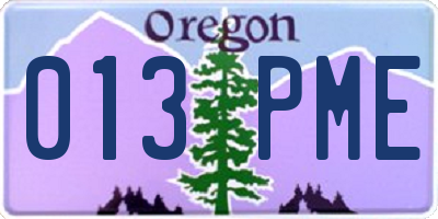 OR license plate 013PME
