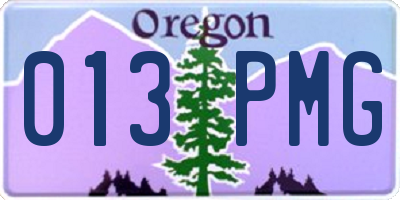 OR license plate 013PMG