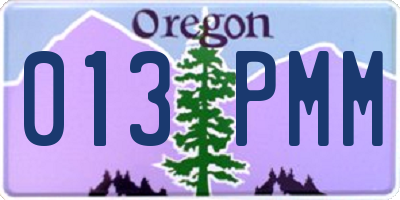 OR license plate 013PMM
