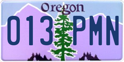 OR license plate 013PMN