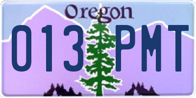 OR license plate 013PMT